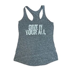 Old Navy Active Graphic Tee Tank Top Gray Knit Racerback Sleeveless Athletic S